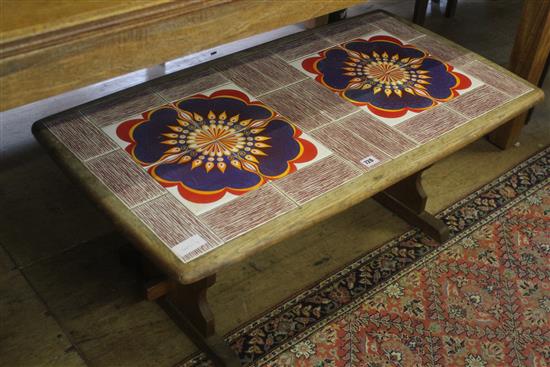 1970s tile top coffee table